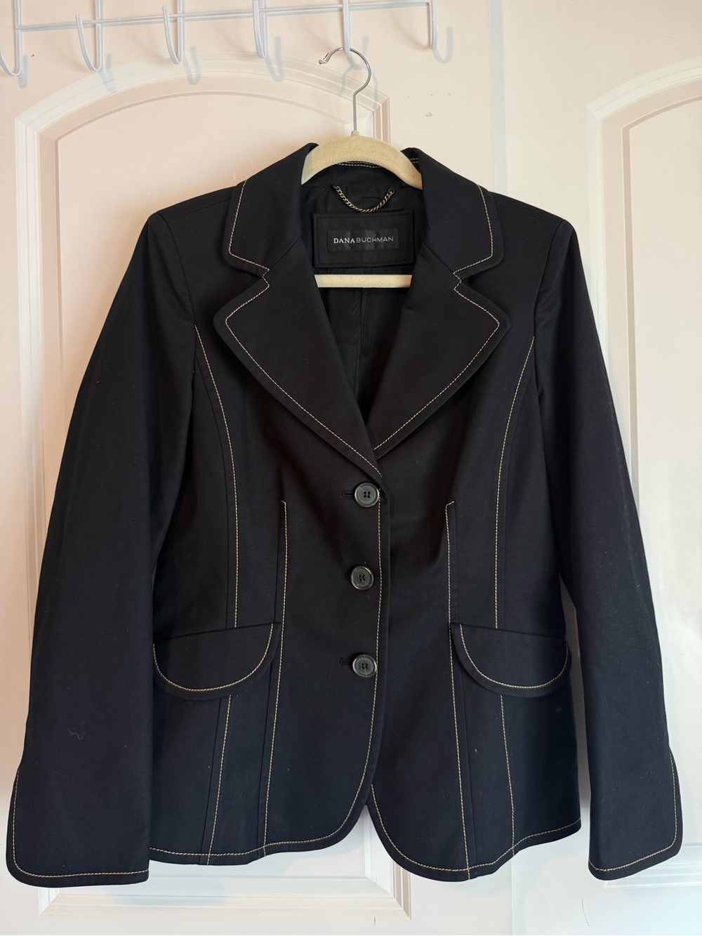 Dana Buchman Black Women's Blazer with Contrast Stitching